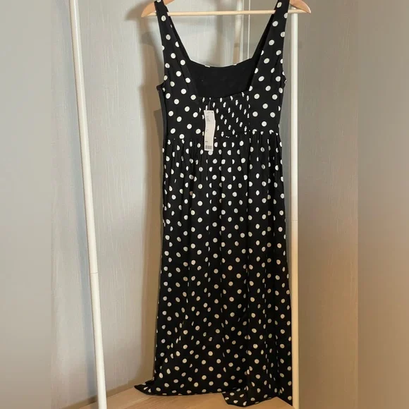 Urban Outfitters Black and White Polka Dot Midi Dress - Picture 4 of 7